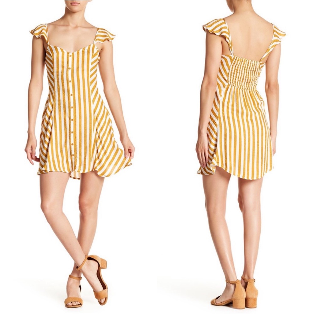 Love, Fire Flutter Cap Sleeve Sudan Dress